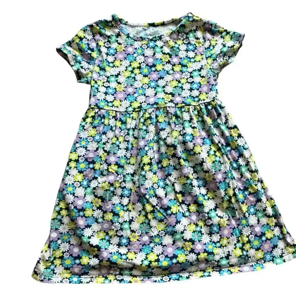 Toddler Girls Wonder Nation Floral Print A Line Pocket Dress - Sz 5T